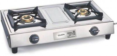 Glen 1021 SS Brass Burner Stainless Steel Manual Gas Stove 