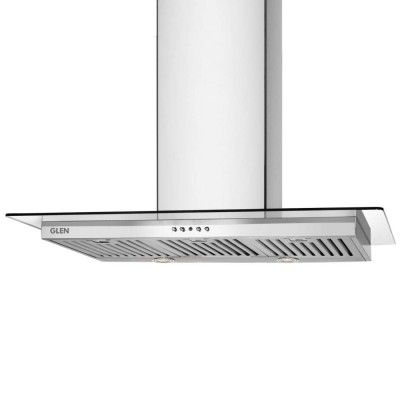 GLEN 90 cm 1250m3/hr Glass Wallmounted Kitchen Chimney (6062 SS)