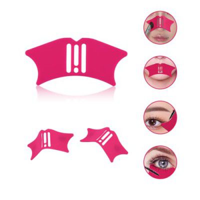 Gleva Multifunctional Eye Makeup Aids Tool for Nose Shadow Highlighter/Winged Eyeliner/Lip Line/Eyelash, Silicone Nose Contour Stencil (Rose)