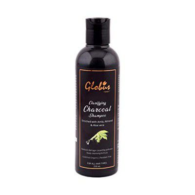 Globus Naturals Clarifying Charcoal Shampoo, Enriched with Amla, Almond & Aloe vera, For Oily Hair & Scalp 250ml