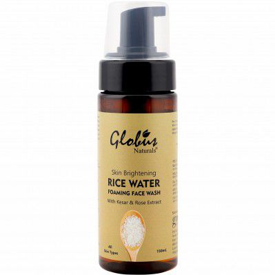 GLOBUS REMEDIES Naturals Skin Brightening Rice Water Foaming Face Wash, 150 ml