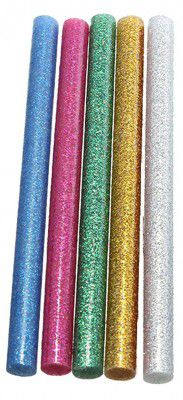 GLUN 11 mm HOT MELT Glitter Coloured Sparkle Sticks for Glue Gun-5 Pieces