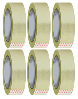 GLUN® BOPP Self Adhesive Transparent Tape 1 inch 60Meter Industrial Packaging Tape for E-Commerce Box Packing, Office and Home Use Pack of 6