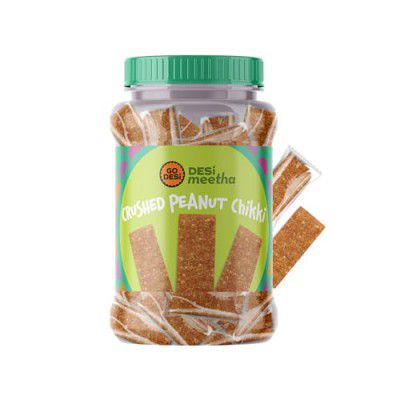 Go Desi Crushed Peanut Chikki Jar | Gazak | 50 pieces