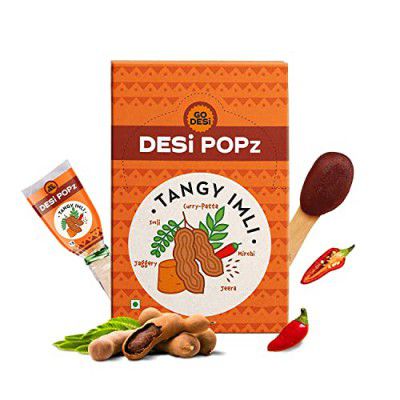 GO DESi Popz Imli Pop, Tamarind & Jaggery Candy, 50 Pieces, Tangy Imli, Imli Candy, Lollipop, Digestive Candy, 400 g