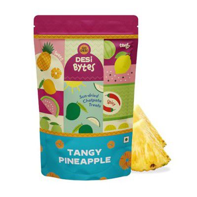 GO DESi Tangy Pineapple Candy -150g, Fruit Snacks, Dehydrated