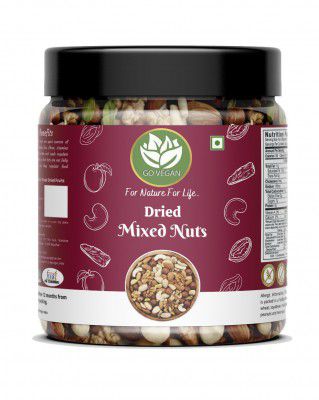 Go Vegan Mix Nuts and Dry Fruits 1kg | Mix Dry Fruits | Mix Nuts | Snack Pack for Healthy Living - Assorted Almonds, Cashews, Walnuts, Raisins, Cranberry and More | Jar Pack