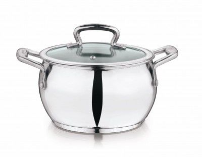 Gobble 3L Impact Bonded Stainless Steel Belly Casserole with Glass Lid