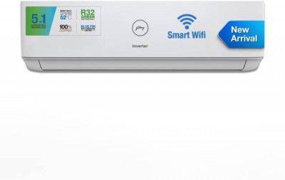 Godrej 5-in-1 Convertible Cooling 2023 Model 1 Ton 3 Star Split Inverter AC - White  (EI 12DINV3R32-CWA IOT, Copper Condenser)