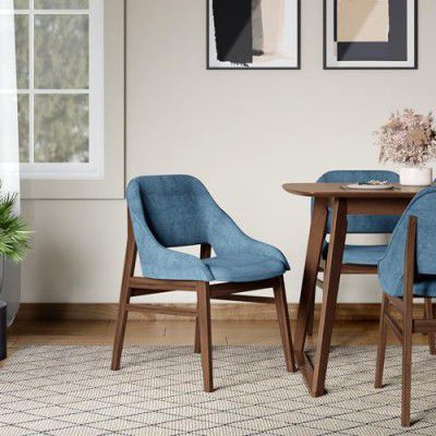 GODREJ INTERIO Joey Fabric Dining Chair (Set of 2) (1-Year Warranty, Denim Blue)