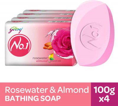 Godrej No.1 Rosewater & Almond Bath Soap  (4 x 100 g)