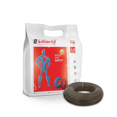 Goldmedal 45 Meter 1100V 4.0 Sq mm Fire Retardant Electric Wire (Black) - Pack of 1