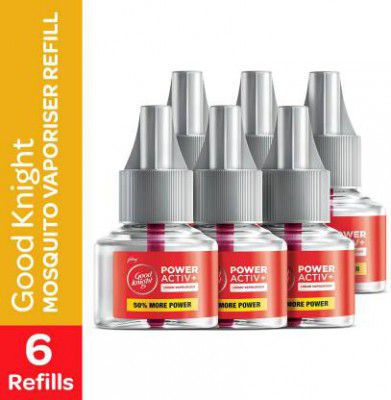 Good Knight Power Activ+ Liquid Mosquito Vaporiser Refill (6 x 45 ml)