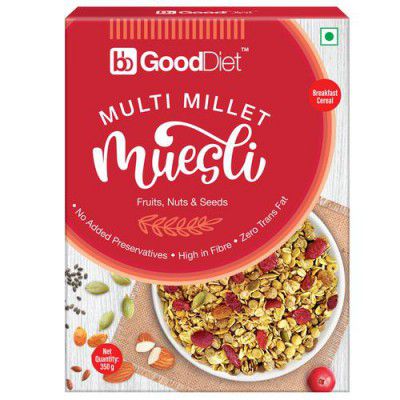 GoodDiet Multi Millet Muesli - With Fruits, Nuts & Seeds, 350 g