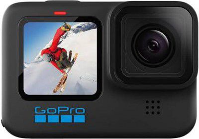 GoPro Hero 10 Waterproof with Front LCD and Touch Rear Screens, 5.3K60 Ultra HD Video, 1080p Live Streaming, Webcam, Stabilization Sports and Action Camera (Black, 23 MP)