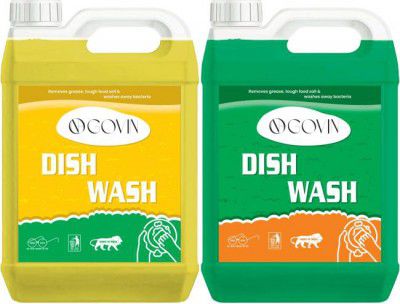 GOVIN WASH Dish Cleaning Gel green,yellow Non Acidic Dish-washing liquid combo pack of -2 Dish Cleaning Gel  (multi, 2 x 5 L)