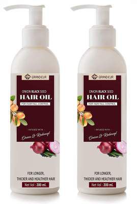 Grandeur (pack of 2,) 200ml x 2 Onion Hair Oil For Hair Fall And Hair Growth