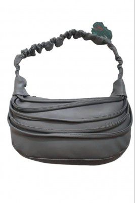 gray soft leather medium shoulderbag for women and girls