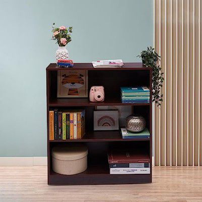 Green Soul Aspen Mini Engineered Wood Book Shelf/Stand/Rack with 3 Shelves (Walnut Color)