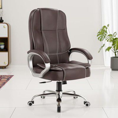 Green Soul® | Vienna | Leatherette Office Chair | Ergonomic Executive Boss Chair with Spacious Cushioned Seat | Heavy Duty Metal Base | High Back | 3 Years Warranty (Brown)