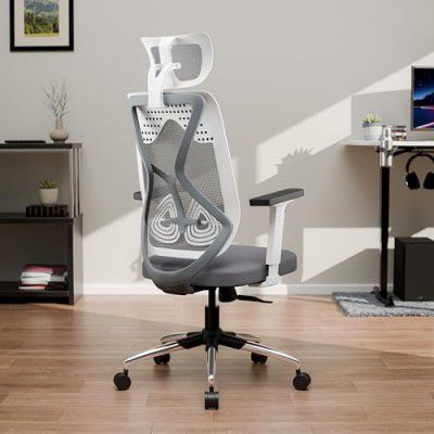 Green Soul® | Zodiac Lite | Office Chair | Flybird Ergonomic Design | 2D Adjustable Armrests | Synchro Multi-Tilt Lock Mechanism | Adjustable Lumbar Support | No Seat Slider (White & Grey)