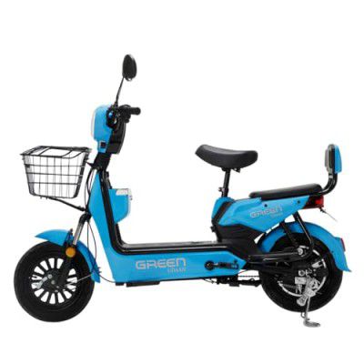 Green Udaan Electric Scooter for adult’s commuter portable rechargeable battery, Comfortable Wider Deck E-Bike | Blue