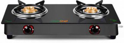 Greenchef Ebony Glass Manual Gas Stove (2 Burners)