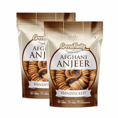 GreenFinity Dried Fig Dry Fruits Afghani Anjeer, 1kg, (500g x 2).