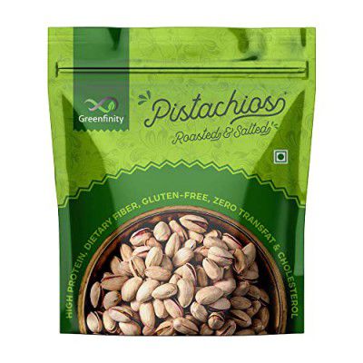 GreenFinity Fresh Whole Roasted Salted Pistachios | Salted Pista With Shell (100gm(Pack of 1))