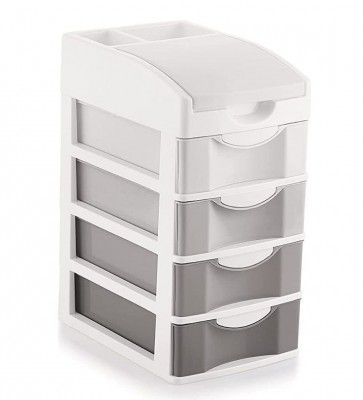 Grey Polypropylene 4 Layer Drawer Organiser