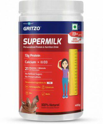 Gritzo SuperMilk Height+ for 13+ y Girls, Health Drink, Double Chocolate (400 g)