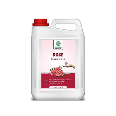 Grovanti Organic Moisturising Liquid Hand Wash Refill pack- 4.5 l,Refreshing Rose