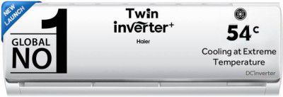 Haier 1.5 Ton 5 Star Split Dual Inverter AC - White  (HU52-5BN-INV/ HS52V-TBS5BN-INV, Copper Condenser)