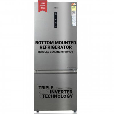 Haier 325 L 3 Star Frost Free Bottom Mounted Refrigerators with Triple Inverter Compressor (HEB-333DS-P)