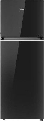 Haier 328 L Frost Free Double Door 3 Star Convertible Refrigerator (Black Glass, HEF-333BG-P)