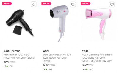 Hair dryer Upto 73% Off | starts ₹349