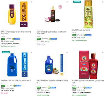 Flipkart : Hair Oils @ 30- 60% Off 