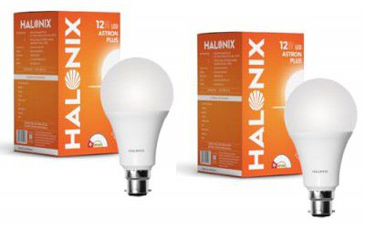 Halonix 12W LED Bulb with B22 Base (Cool Day Light, Pack of 2)