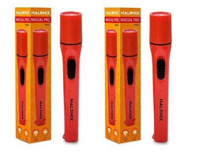 Halonix 1W Massal Pro Strong ABS Body Flashlight Torch Pack of 2