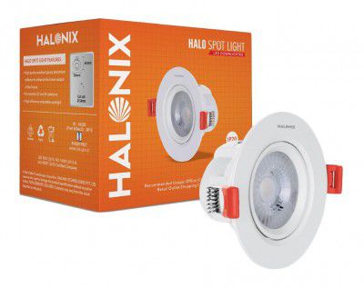 Halonix 6W Neutral White Adjustable Halo led Spot Light | Compact Design with 120° Beam Angle | Cutout - 2.6 inch | Pack of 1