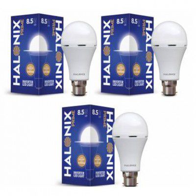 HALONIX Led Inverter Led light 8.5W B22 Cool White bulb Pack of 3, 3 hrs Bulb Emergency Light  (White)