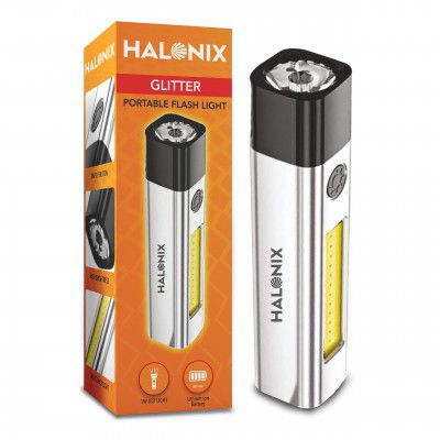 Halonix Polycarbonate Glitter 1W Rechargeable Led Emergency