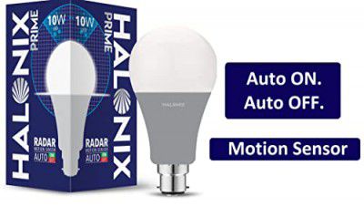 Halonix Radar 10W B22 Cool day white Motion Sensor Led Bulb, Auto on-Auto off, Pack of 1, White