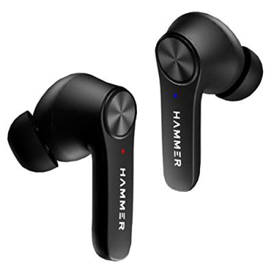 HAMMER Airflow 2.0 Bluetooth Truly Wireless in Ear Earbuds with Mic (Midnight Black)