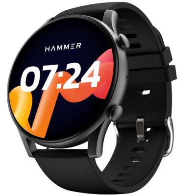 HAMMER Glide 1.43" AMOLED Display Smart Watch with Bluetooth Calling (Charcoal Black)