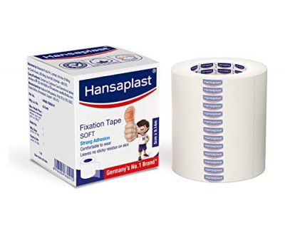 Hansaplast Fixation Tape, Adhesive tape for medical | 100% Cotton fabric, Pack of 3 5.00 cm x 9.14 cm