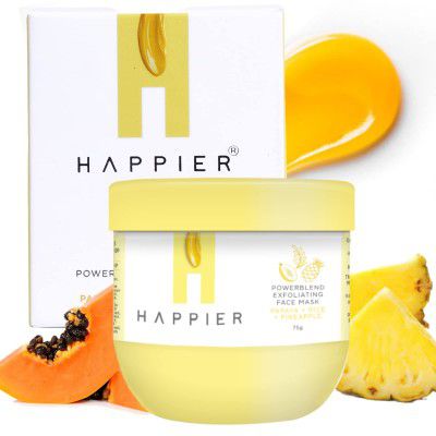 Happier Powerblend Exfoliating Face Mask & Scrub | Removes Dead Skin, Brightens Skin, Nourishes Skin, Gently Exfoliates, Hydrates, Improves Skin Texture, Cleans Pores | All Skin Types