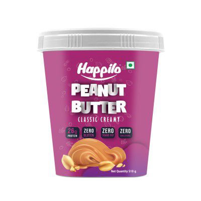 Happilo Classic Peanut Butter Creamy 500g, No Added Sugar