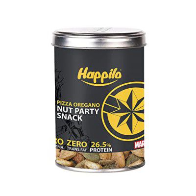 Happilo Marvel Captain Marvel Edition International Pizza Oregano Party Snack 150g, 26.5% Protein, Healthy Snacks with Roasted Cashews, Pumpkin Seeds, Roasted California Almonds