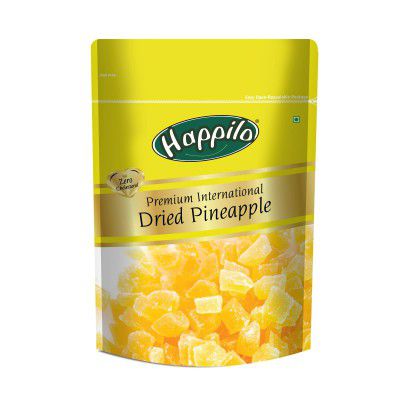 Happilo Premium International Dried Pineapple Slices 200 g| Dehydrated Fruit Chunks, Candied, Sweet & Tangy Sweet Treats | 100% all-natural Dried Pineapples | Delicious & Healthy snack